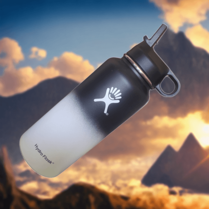 Casa si Gradina - Bucatarie si vesela - Cani si pahare - Sticle - Sticla de apa Hydro Flask din otel inoxidabil si izolata in vid cu capac sistem de prindere si pai 946 ml ,alb/negru - Infinity.ro