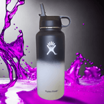 Casa si Gradina - Bucatarie si vesela - Cani si pahare - Sticle - Sticla de apa Hydro Flask din otel inoxidabil si izolata in vid cu capac sistem de prindere si pai 946 ml ,alb/negru - Infinity.ro