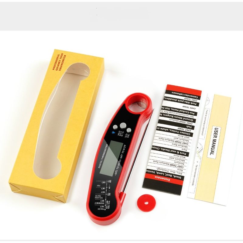 Casa si Gradina - Bucatarie si vesela - Ustensile bucatarie - Termometre bucatarie - Termometru alimentar digital cu sonda insertie YOUKONG , interval de masurare -50°C - 300°C, rosu - Infinity.ro