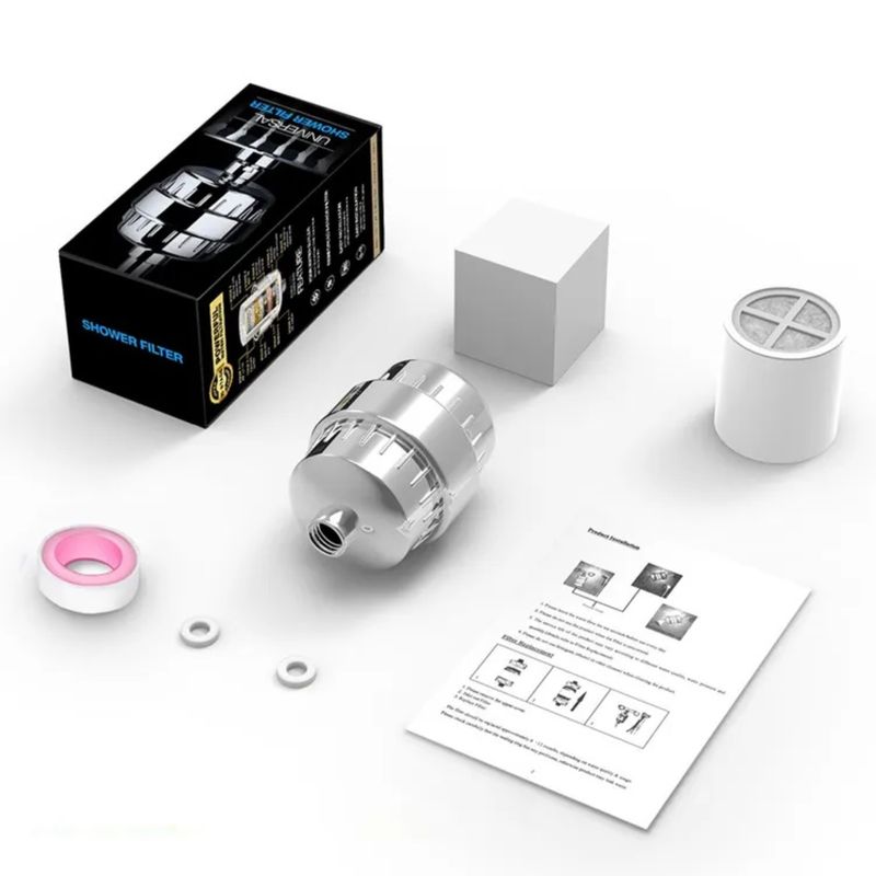 Casa si Gradina - Sanitare - Instalatii hidro - Sisteme filtrare instalatii - Filtru de dus premium cu 15 etape de filtrare si KDF - infuzie de minerale si Vitamina C ,elimina clorul, metalele grele - Infinity.ro