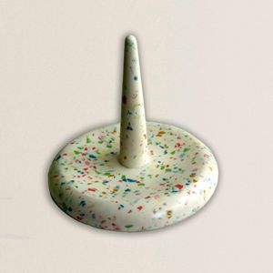 Suport rola servetele/ Suport bijuterii - terrazzo alb