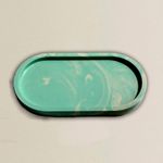 Casa si Gradina - Bucatarie si vesela - Ustensile bucatarie - Tavi servire - Suport oval verde marmura - Infinity.ro