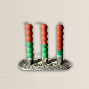 Suport lumanari Tres Marble gri