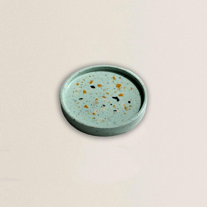 Casa si Gradina - Decoratiuni - Obiecte decorative - Accesorii decorative - Suport rotund Terrazzo verde menta - Infinity.ro