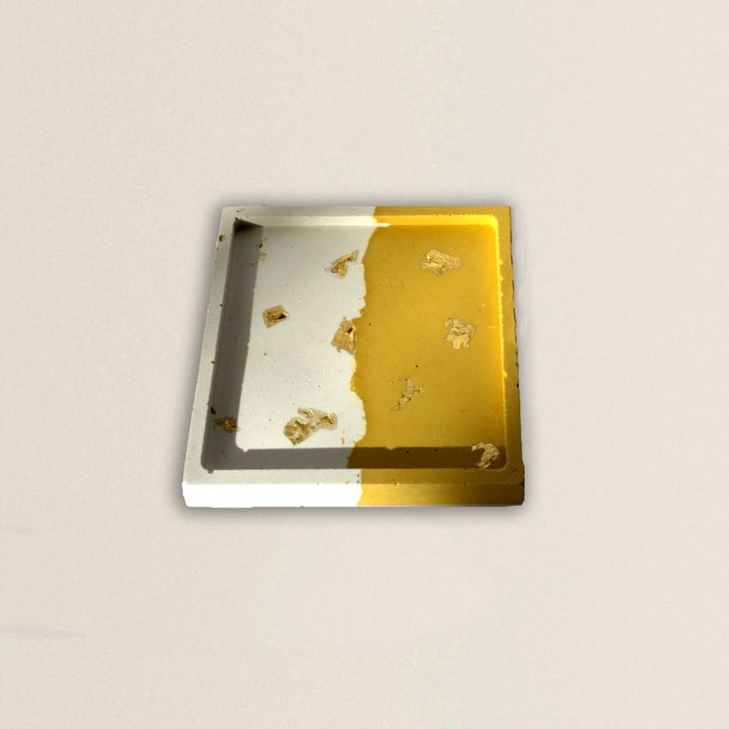 Casa si Gradina/Decoratiuni/Obiecte decorative/Accesorii decorative - Suport patrat DUO gold alb crem - Infinity.ro