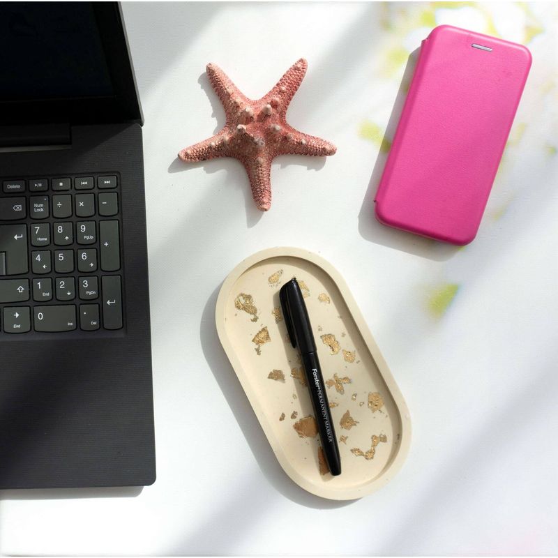 Casa si Gradina - Bucatarie si vesela - Ustensile bucatarie - Tavi servire - Suport oval Gold crem - Infinity.ro