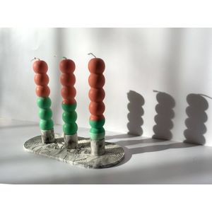 Suport lumanari Tres Marble gri