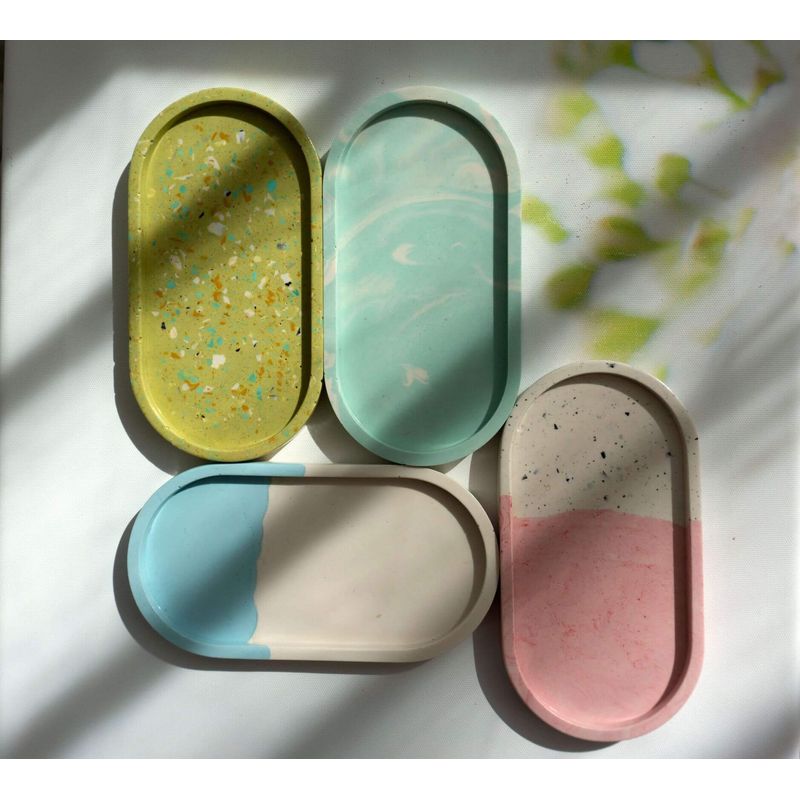 Casa si Gradina - Bucatarie si vesela - Ustensile bucatarie - Tavi servire - Suport oval verde marmura - Infinity.ro