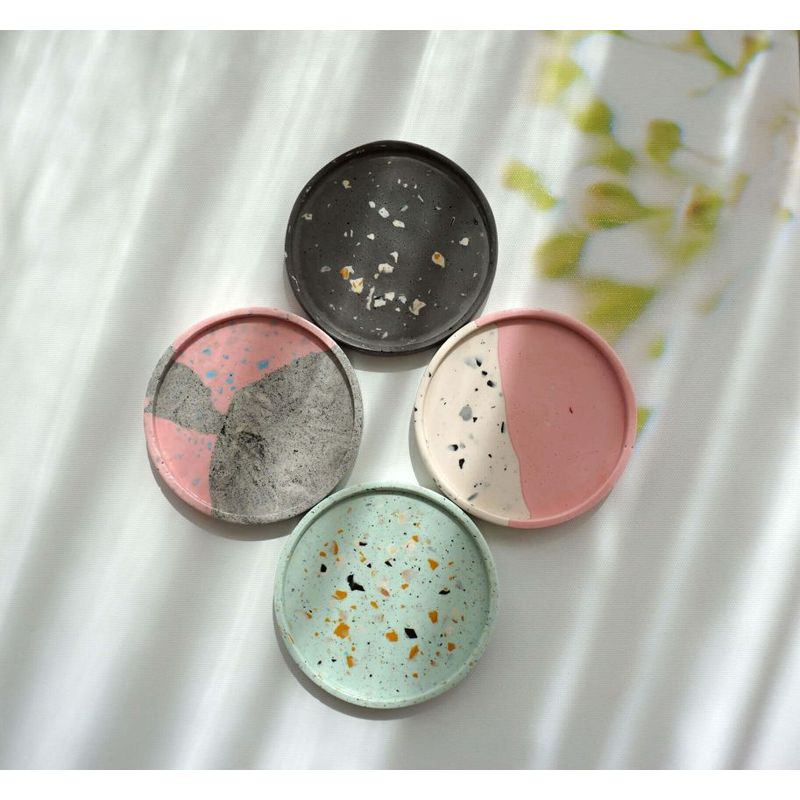 Casa si Gradina - Decoratiuni - Obiecte decorative - Accesorii decorative - Suport rotund Terrazzo gri - Infinity.ro