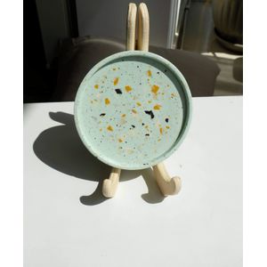 Suport rotund Terrazzo verde menta