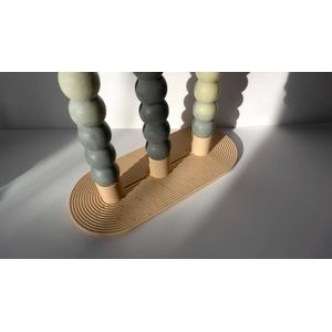 Suport lumanari Tres crem