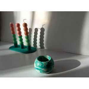 Suport pastila lumanare BALL verde smarald