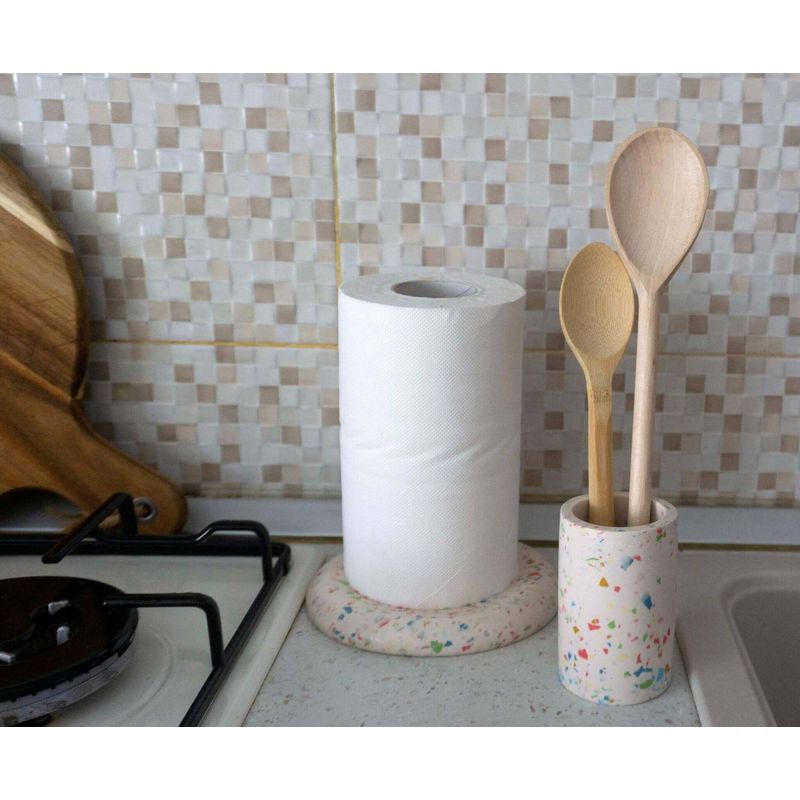 Casa si Gradina - Decoratiuni - Obiecte decorative - Accesorii decorative - Suport rola servetele/ Suport bijuterii - terrazzo alb - Infinity.ro