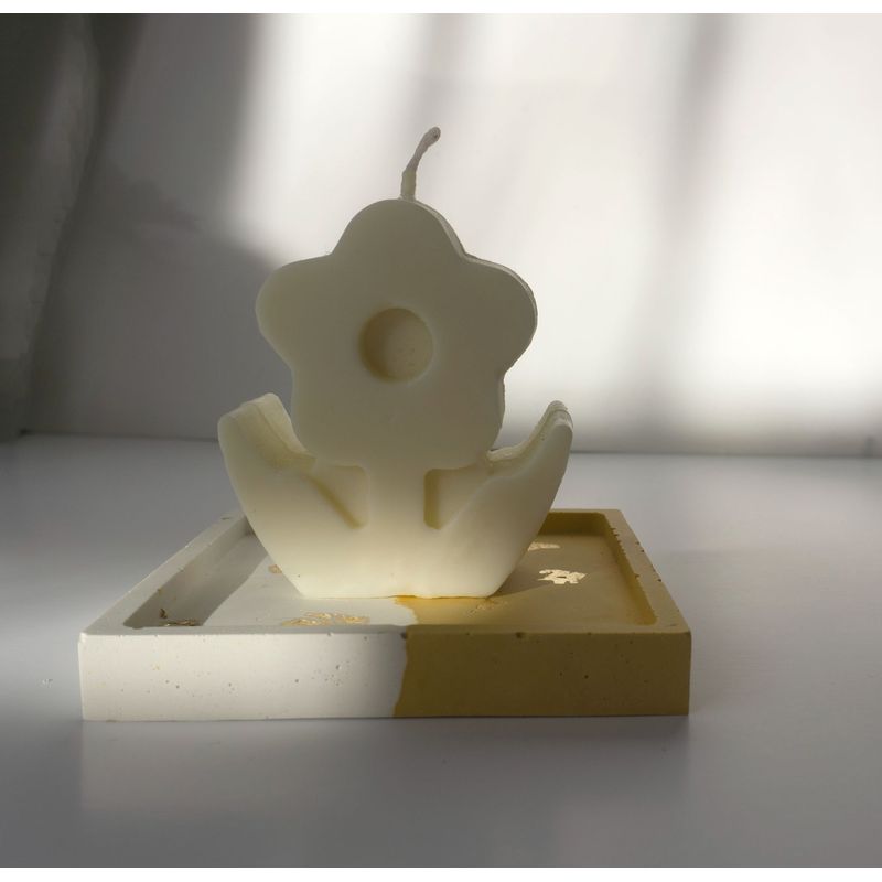 Casa si Gradina/Decoratiuni/Obiecte decorative/Accesorii decorative - Suport patrat DUO gold alb crem - Infinity.ro
