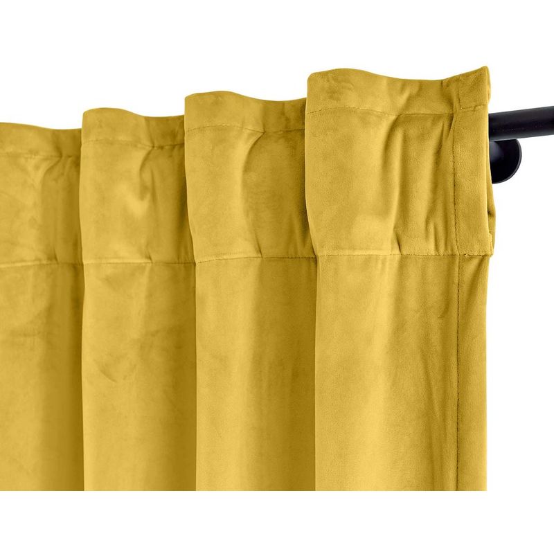 Casa si Gradina - Textile si covoare - Perdele si draperii - Draperii - Draperie din catifea cu rejansa transparenta cu ate pentru galerie, Madison, 200x220 cm, densitate 700 g/ml, Lemon, 1 buc - Infinity.ro