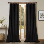 Casa si Gradina - Textile si covoare - Perdele si draperii - Draperii - Set draperii din catifea cu rejansa din bumbac tip fagure, Madison, 150x220 cm, densitate 700 g/ml, Negru, 2 buc - Infinity.ro