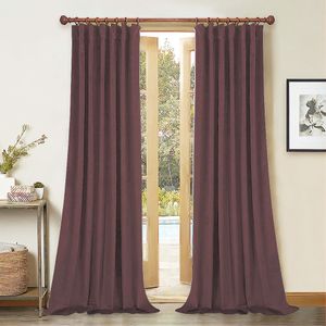 Set draperii din catifea cu rejansa din bumbac tip fagure, Madison, 150x220 cm, densitate 700 g/ml, Regal purple, 2 buc