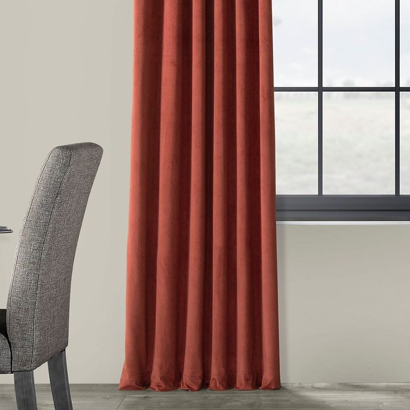 Casa si Gradina - Textile si covoare - Perdele si draperii - Draperii - Draperie din catifea cu rejansa din bumbac tip fagure, Madison, 200x260 cm, densitate 700 g/ml, Spice orange, 1 buc - Infinity.ro