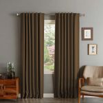 Casa si Gradina - Textile si covoare - Perdele si draperii - Draperii - Draperie din catifea cu rejansa transparenta cu ate pentru galerie, Madison, 150x270 cm, densitate 700 g/ml, Dark chocolate, 1 buc - Infinity.ro