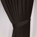 Casa si Gradina - Textile si covoare - Perdele si draperii - Draperii - Set draperii din catifea cu rejansa transparenta cu ate pentru galerie, Madison, 200x230 cm, densitate 700 g/ml, Maro inchis, 2 buc - Infinity.ro
