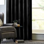 Casa si Gradina - Textile si covoare - Perdele si draperii - Draperii - Draperie din catifea cu rejansa din bumbac tip fagure, Madison, 150x250 cm, densitate 700 g/ml, Negru, 1 buc - Infinity.ro