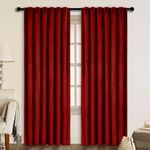 Casa si Gradina - Textile si covoare - Perdele si draperii - Draperii - Draperie din catifea cu rejansa transparenta cu ate pentru galerie, Madison, 200x260 cm, densitate 700 g/ml, Rosu, 1 buc - Infinity.ro