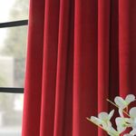 Casa si Gradina - Textile si covoare - Perdele si draperii - Draperii - Draperie din catifea cu rejansa din bumbac tip fagure, Madison, 150x230 cm, densitate 700 g/ml, Rosu, 1 buc - Infinity.ro