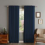 Casa si Gradina - Textile si covoare - Perdele si draperii - Draperii - Draperie din catifea cu rejansa transparenta cu ate pentru galerie, Madison, 150x240 cm, densitate 700 g/ml, Albastru, 1 buc - Infinity.ro
