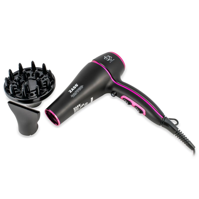 Ingrijire personala si Cosmetice - Aparate & accesorii ingrijire personala - Hair styling - Uscatoare de par - Uscator de par Profesional Zass ZHD 07, negru-pink - Infinity.ro