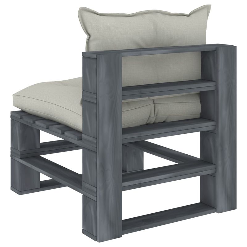 Casa si Gradina - Gradina si terasa - Mobilier exterior - Canapele si fotolii gradina - Canapea de gradina de mijloc din paleti cu perne bej, lemn, bej - Infinity.ro