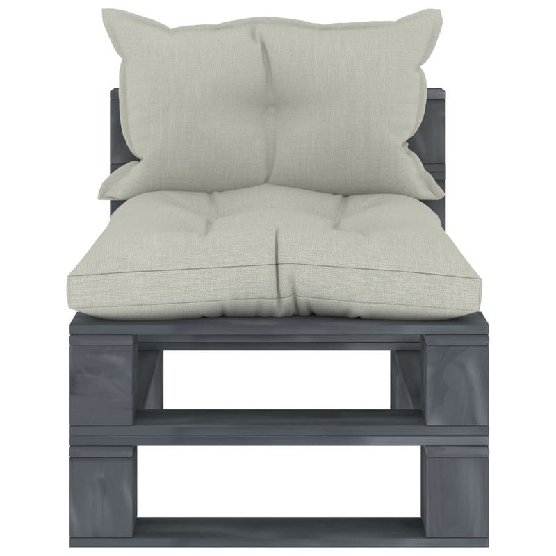 Casa si Gradina - Gradina si terasa - Mobilier exterior - Canapele si fotolii gradina - Canapea de gradina de mijloc din paleti cu perne bej, lemn, bej - Infinity.ro