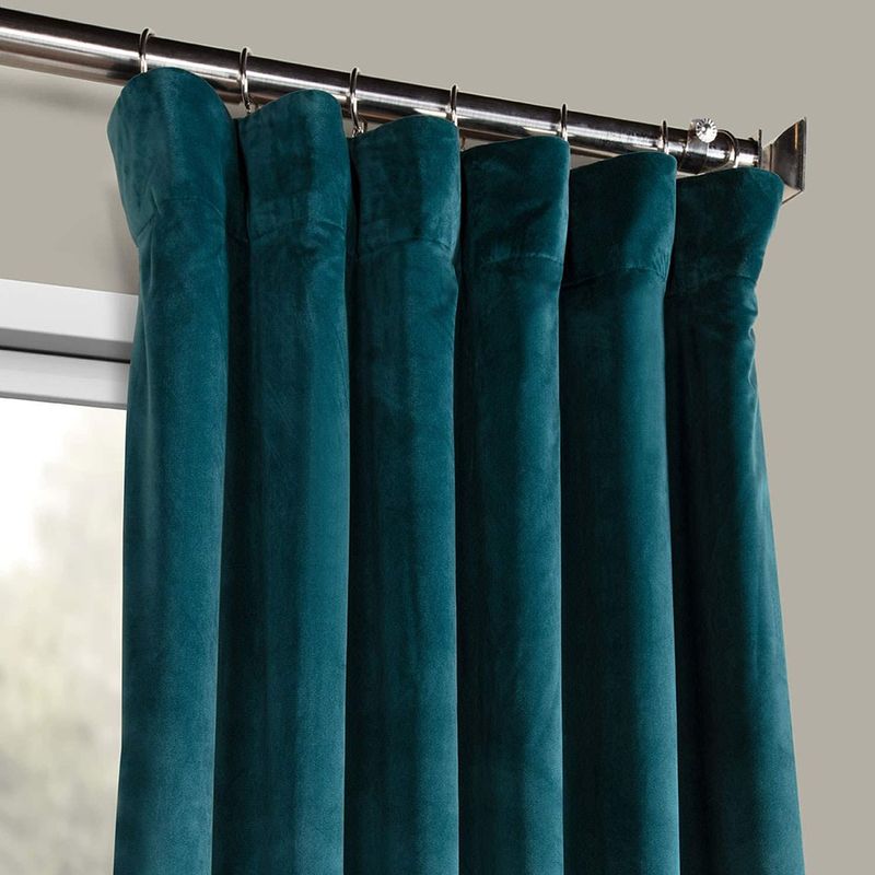 Casa si Gradina - Textile si covoare - Perdele si draperii - Draperii - Set draperii din catifea cu rejansa din bumbac tip fagure, Madison, 250x260 cm, densitate 700 g/ml, Turcoaz, 2 buc - Infinity.ro