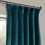 Casa si Gradina - Textile si covoare - Perdele si draperii - Draperii - Set draperii din catifea cu rejansa din bumbac tip fagure, Madison, 250x240 cm, densitate 700 g/ml, Turcoaz, 2 buc - Infinity.ro