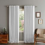 Casa si Gradina - Textile si covoare - Perdele si draperii - Draperii - Set draperii din catifea cu rejansa transparenta cu ate pentru galerie, Madison, 250x260 cm, densitate 700 g/ml, Alb, 2 buc - Infinity.ro