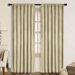 Casa si Gradina - Textile si covoare - Perdele si draperii - Draperii - Set draperii din catifea cu rejansa transparenta cu ate pentru galerie, Madison, 250x230 cm, densitate 700 g/ml, Crem, 2 buc - Infinity.ro