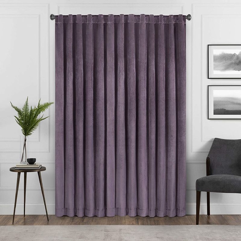 Casa si Gradina - Textile si covoare - Perdele si draperii - Draperii - Set draperii din catifea cu rejansa transparenta cu ate pentru galerie, Madison, 250x210 cm, densitate 700 g/ml, Mauve, 2 buc - Infinity.ro