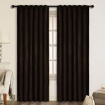 Casa si Gradina - Textile si covoare - Perdele si draperii - Draperii - Set draperii din catifea cu rejansa transparenta cu ate pentru galerie, Madison, 250x220 cm, densitate 700 g/ml, Maro inchis, 2 buc - Infinity.ro