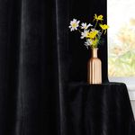 Casa si Gradina - Textile si covoare - Perdele si draperii - Draperii - Set draperii din catifea cu rejansa transparenta cu ate pentru galerie, Madison, 250x240 cm, densitate 700 g/ml, Negru, 2 buc - Infinity.ro
