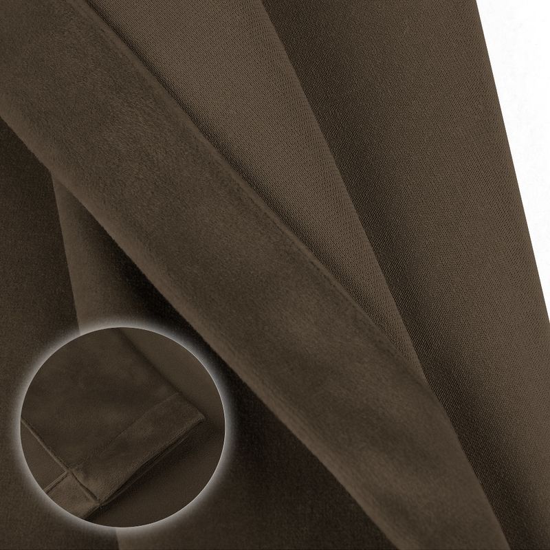 Casa si Gradina - Textile si covoare - Perdele si draperii - Draperii - Draperie din catifea cu rejansa transparenta cu ate pentru galerie, Madison, 150x220 cm, densitate 700 g/ml, Wood brown, 1 buc - Infinity.ro