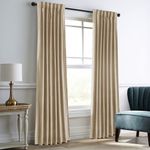 Casa si Gradina - Textile si covoare - Perdele si draperii - Draperii - Set draperii din catifea cu rejansa transparenta cu ate pentru galerie, Madison, 150x210 cm, densitate 700 g/ml, Linen Cream, 2 buc - Infinity.ro