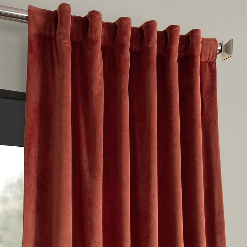 Casa si Gradina - Textile si covoare - Perdele si draperii - Draperii - Set draperii din catifea cu rejansa transparenta cu ate pentru galerie, Madison, 250x270 cm, densitate 700 g/ml, Spice orange, 2 buc - Infinity.ro