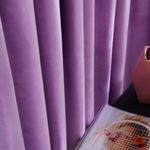 Casa si Gradina - Textile si covoare - Perdele si draperii - Draperii - Set draperii din catifea cu rejansa transparenta cu ate pentru galerie, Madison, 250x240 cm, densitate 700 g/ml, Violet, 2 buc - Infinity.ro