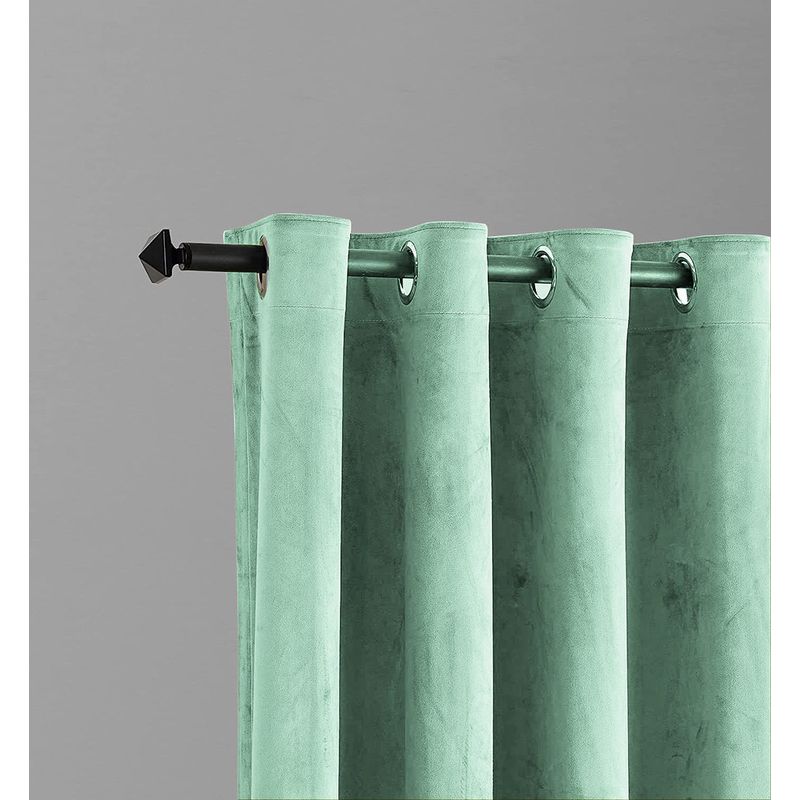 Casa si Gradina - Textile si covoare - Perdele si draperii - Draperii - Set draperii din catifea cu inele negre, Madison, 200x245 cm, densitate 700 g/ml, Sage Green, 2 buc - Infinity.ro
