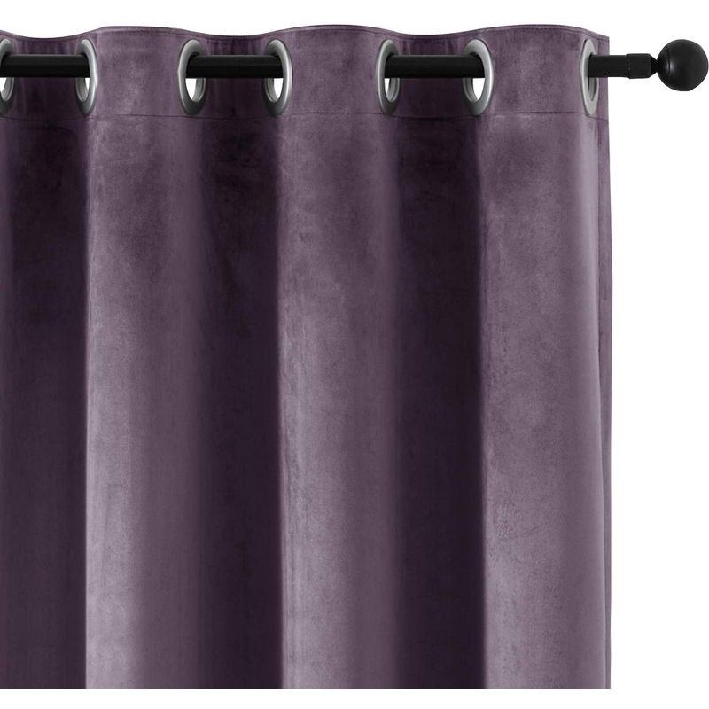 Casa si Gradina - Textile si covoare - Perdele si draperii - Draperii - Set draperii din catifea cu inele negre, Madison, 150x215 cm, densitate 700 g/ml, Mauve, 2 buc - Infinity.ro