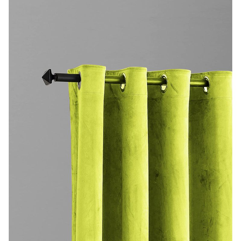 Casa si Gradina - Textile si covoare - Perdele si draperii - Draperii - Draperie din catifea cu inele crom, Madison, 150x210 cm, densitate 700 g/ml, Lime, 1 buc - Infinity.ro