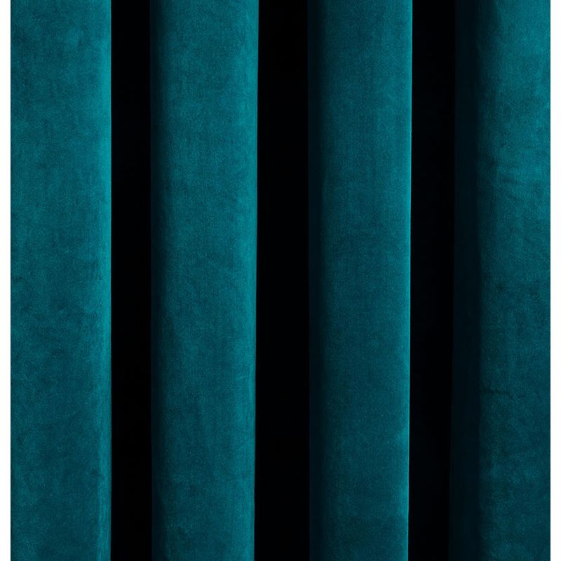 Casa si Gradina - Textile si covoare - Perdele si draperii - Draperii - Draperie din catifea cu inele argintii, Madison, 250x235 cm, densitate 700 g/ml, Turcoaz, 1 buc - Infinity.ro