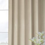 Casa si Gradina - Textile si covoare - Perdele si draperii - Draperii - Draperie din catifea cu rejansa transparenta cu ate pentru galerie, Madison, 200x250 cm, densitate 700 g/ml, Linen Cream, 1 buc - Infinity.ro