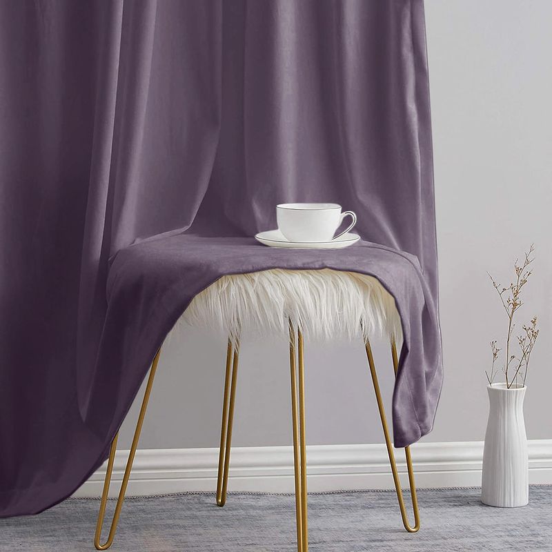 Casa si Gradina - Textile si covoare - Perdele si draperii - Draperii - Set draperii din catifea cu rejansa transparenta cu ate pentru galerie, Madison, 250x250 cm, densitate 700 g/ml, Mauve, 2 buc - Infinity.ro