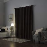 Casa si Gradina - Textile si covoare - Perdele si draperii - Draperii - Set draperii din catifea cu rejansa transparenta cu ate pentru galerie, Madison, 250x270 cm, densitate 700 g/ml, Maro inchis, 2 buc - Infinity.ro