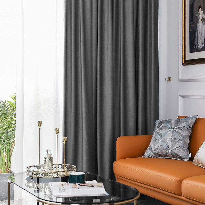 Casa si Gradina - Textile si covoare - Perdele si draperii - Draperii - Set draperii din catifea cu inele negre, Madison, 200x225 cm, densitate 700 g/ml, Anchor, 2 buc - Infinity.ro